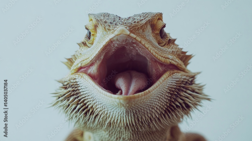 Close-up of a Bearded Dragon with Open Mouth. Close-up of a Bearded Dragon with Open Mouth.