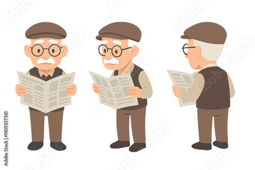 man reading newspaper