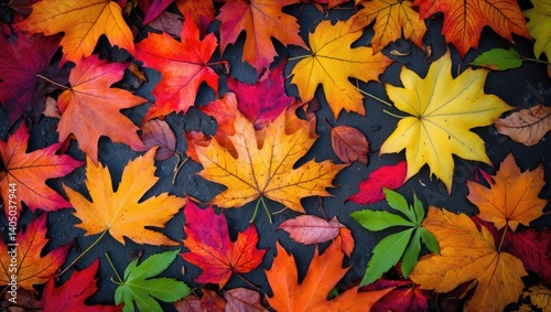 Wallpaper Mural Colorful Autumnal Backdrop Featuring Fallen Leaves Torontodigital.ca