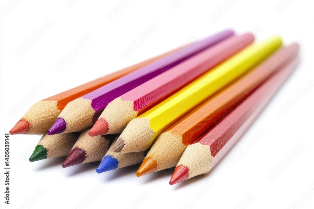 Colorful pencils in a stack Colorful pencils in a stack