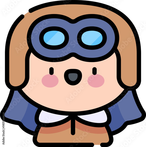 pilot Illustration on a white background     