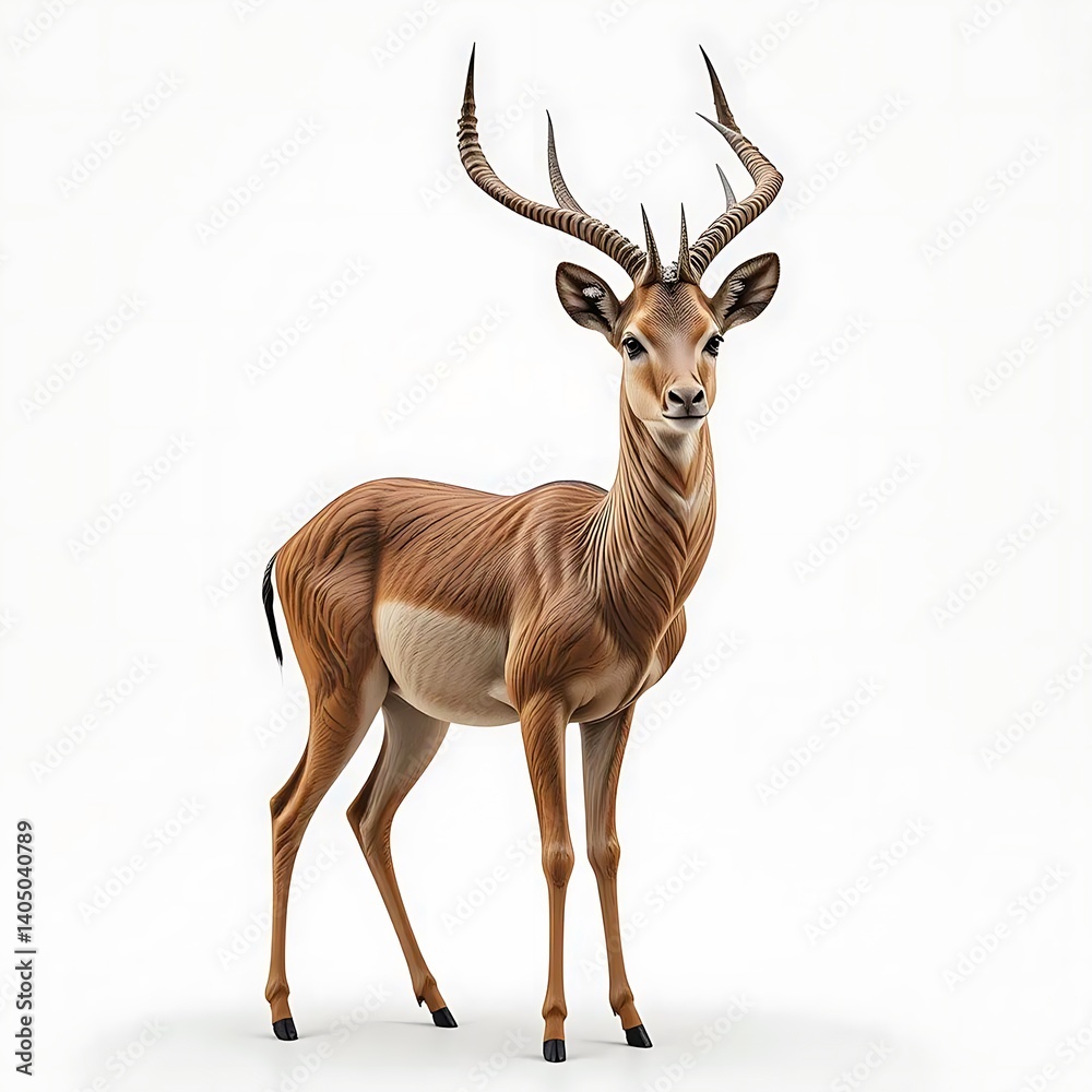 Antelope Full Body Image on White Background | High-Quality Wildlife Photography Antelope Full Body Image on White Background | High-Quality Wildlife Photography