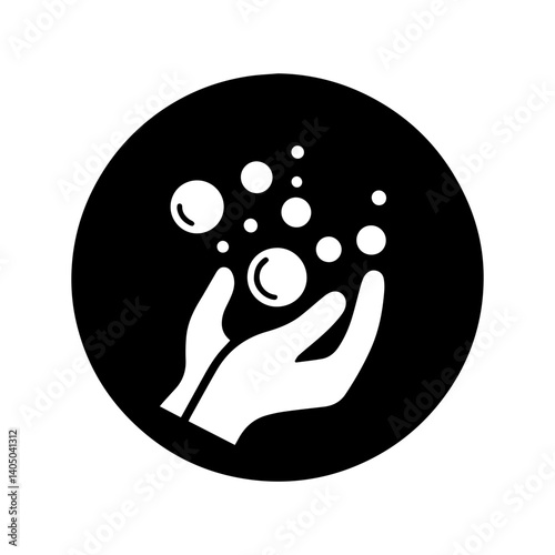 Hand washing icon with transparent background