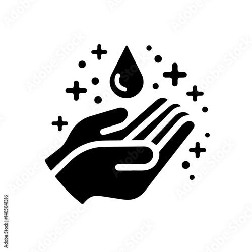 Hand washing icon with transparent background