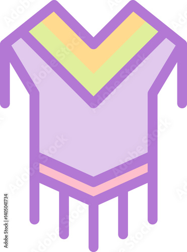 poncho Illustration on a white background    