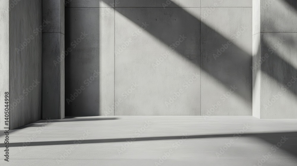 Obraz premium Embracing minimalist aesthetics with a smooth light grey concrete surface for modern interiors and product displays