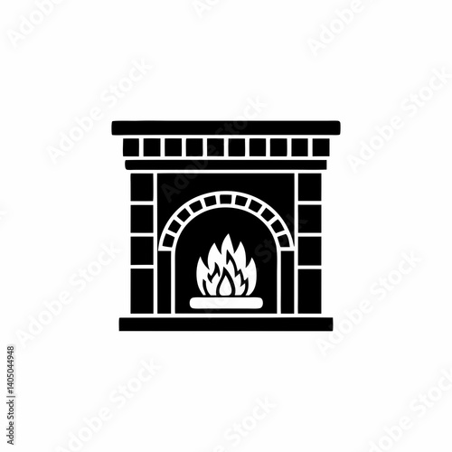 creative details  Fireplace Icon Vector Illustration