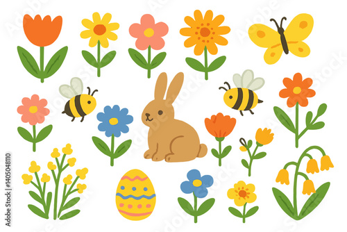 easter bunny and eggs