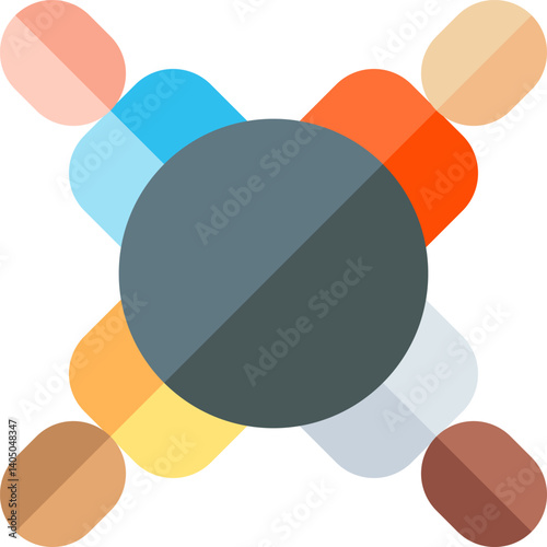 round table Illustration on a white background     