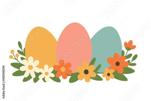 easter eggs with flowers