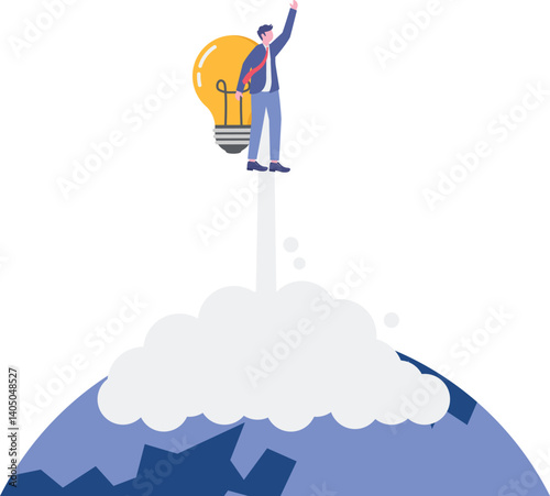 Social media illustration, business concept, web design

