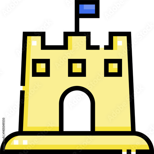 sand castle Illustration on a white background     