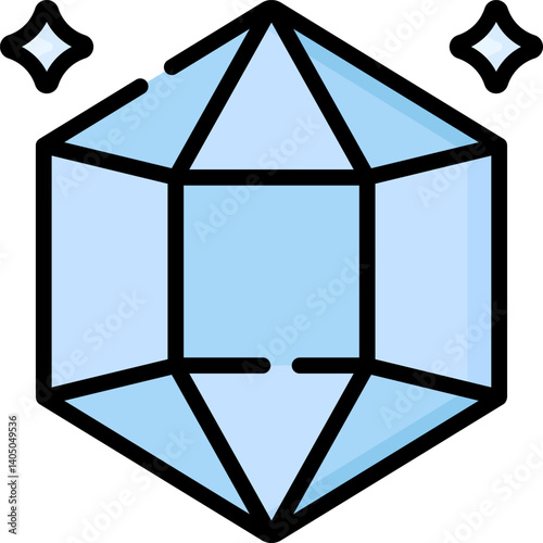 sapphire Illustration on a white background    