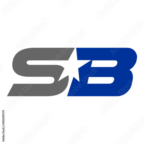 Letter SB Logo with star, SB Monogram, Initial SB Logo, SB Logo, Icon, vector
