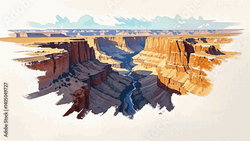 Earthen hues canyon isolated vector illustration svg 