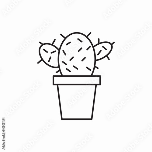Cactus home plant icon vector sign