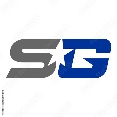 Letter SG Logo with star, SG Monogram, Initial SG Logo, SG Logo, Icon, vector