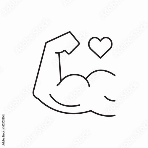 Strong muscle fitness gym icon vector sign