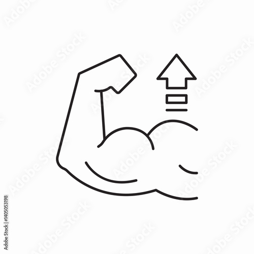 Strong muscle fitness gym icon vector sign