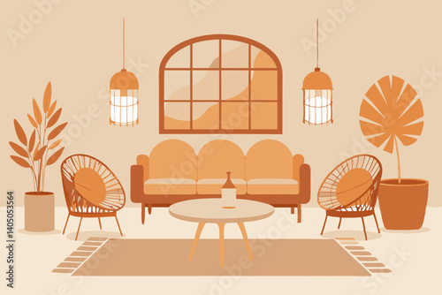 vector illustration of a dining room