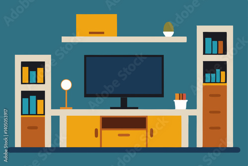 living room with tv