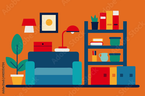 living room interior with furniture
