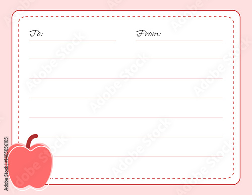 letter template pink red apple icon start shining icon chibi cute adorable kawaii charming whimsical digital download vector