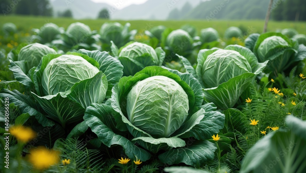 Fototapeta premium Cabbage Crop Prepared for Harvest