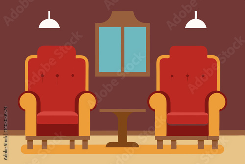 illustration of a chair and table