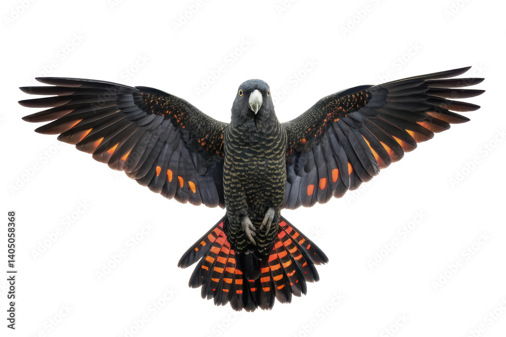 Fototapeta premium Colorful bird with expansive wings in natural habitat showcasing vibrant feathers during daytime