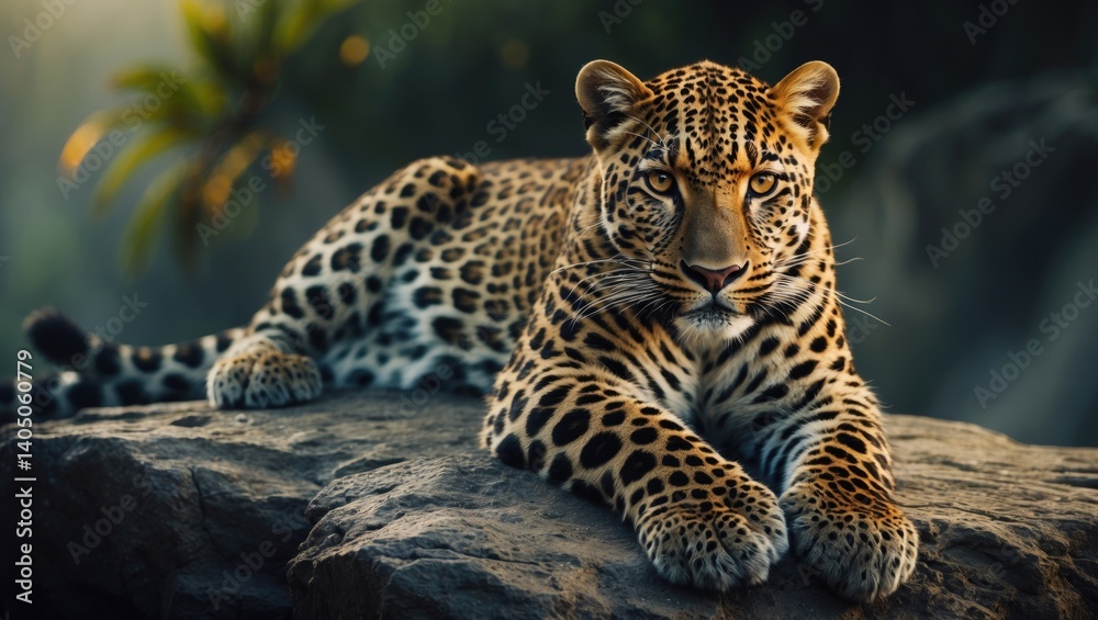 Fototapeta premium Ceylon leopard close-up portrait