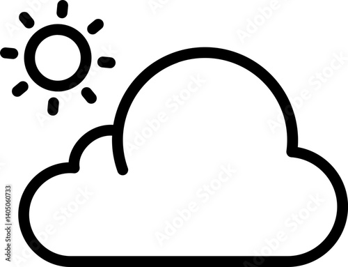 Sunny Cloud Vector Icon Stock Illustration