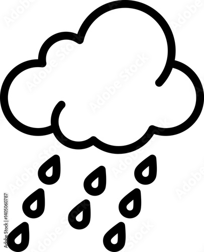 Heavy Rain Vector Icon Stock Illustration