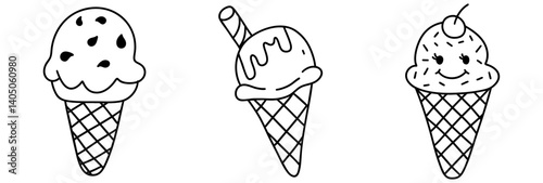 Delightful ice cream cones with heartwarming designs bring joy and sweetness to any occasion