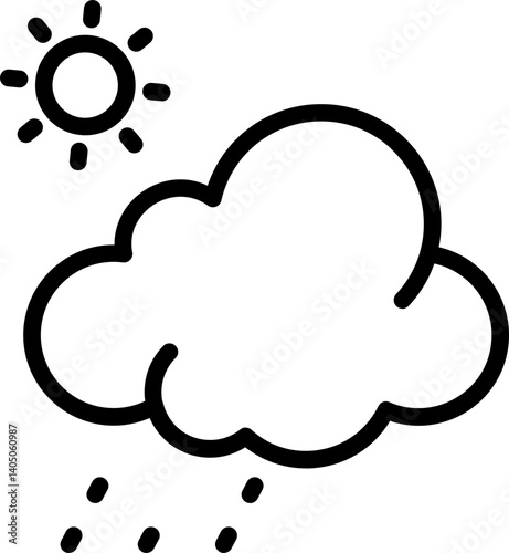 Cloud Temperature Vector Icon Stock Illustration