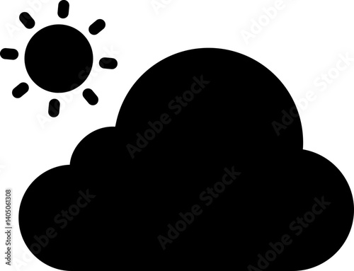 Sunny Cloud Vector Icon Stock Illustration