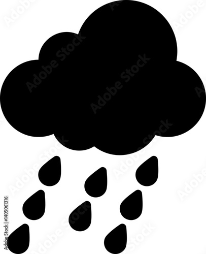 Heavy Rain Vector Icon Stock Illustration