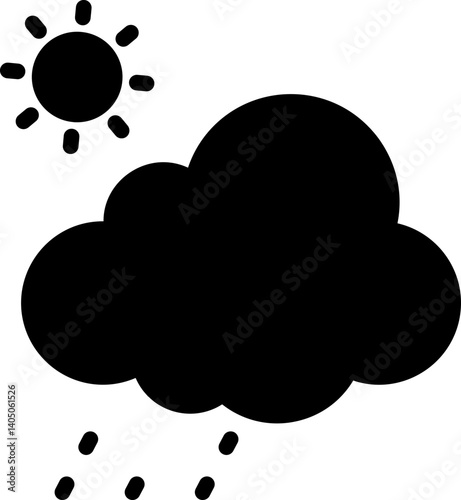 Cloud Temperature Vector Icon Stock Illustration