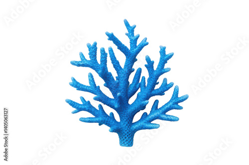 Bright blue coral formation suitable for marine decor and ocean-themed design projects