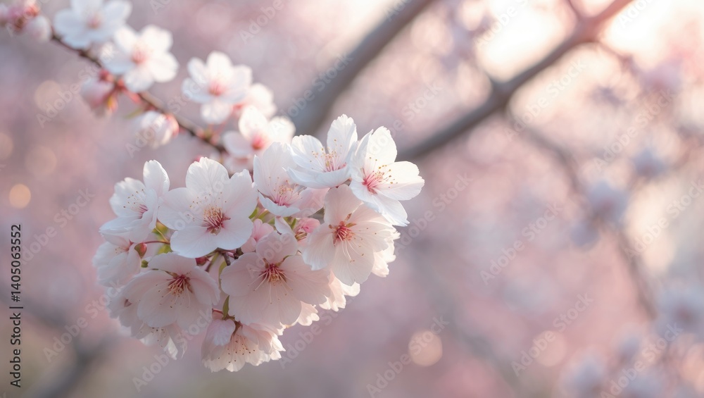 Cherry blossoms during spring for backdrop or empty space Cherry blossoms during spring for backdrop or empty space