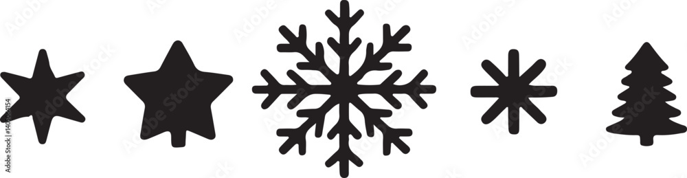 A collection of flat design Christmas icons, including ornaments, snowflakes, Christmas trees, gifts, and decorations. A collection of flat design Christmas icons, including ornaments, snowflakes, Christmas trees, gifts, and decorations.