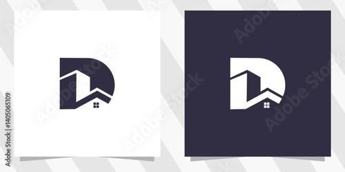 Tableau sur toile letter d with home logo design vector