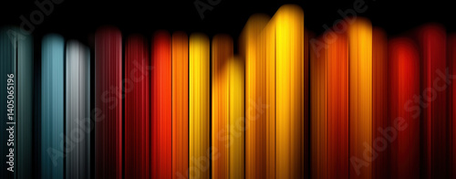 Vibrant and energetic abstract composition featuring blurred vertical lines in various colors, creating dynamic visual effect