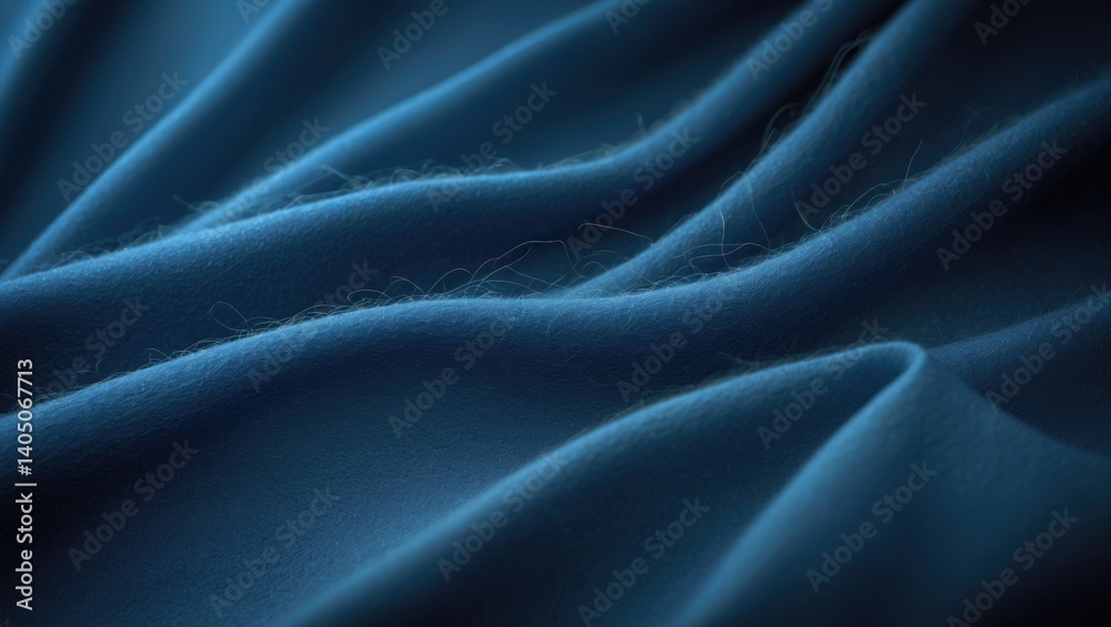 Fototapeta premium A tranquil stretch of textured blue felt forms a serene, minimalist setting