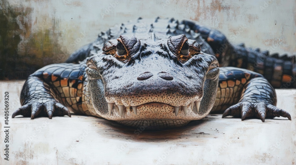 Fototapeta premium Close-up of a formidable alligator resting.