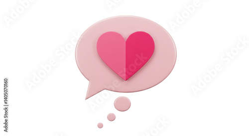 Isolated Heart in Speech Bubble