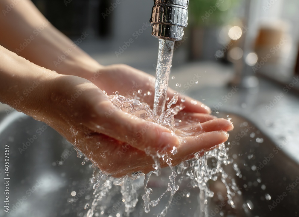 Fototapeta premium washing hands with water