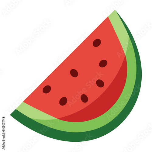Fresh watermelon wedge with seeds vector on white for food concepts