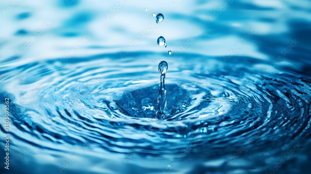 Water drops falling into water creating ripples on the surface. Water drops falling into water creating ripples on the surface.