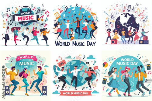 world music day poster vector
